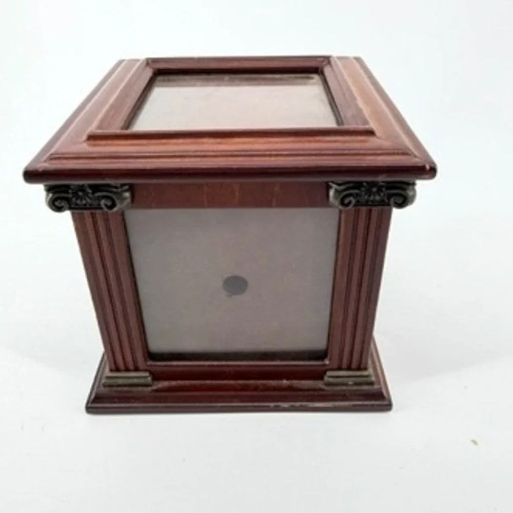 Bombay Company Wooden Photo Cube Jewelry Box Neoclassical Fluted Column 2002